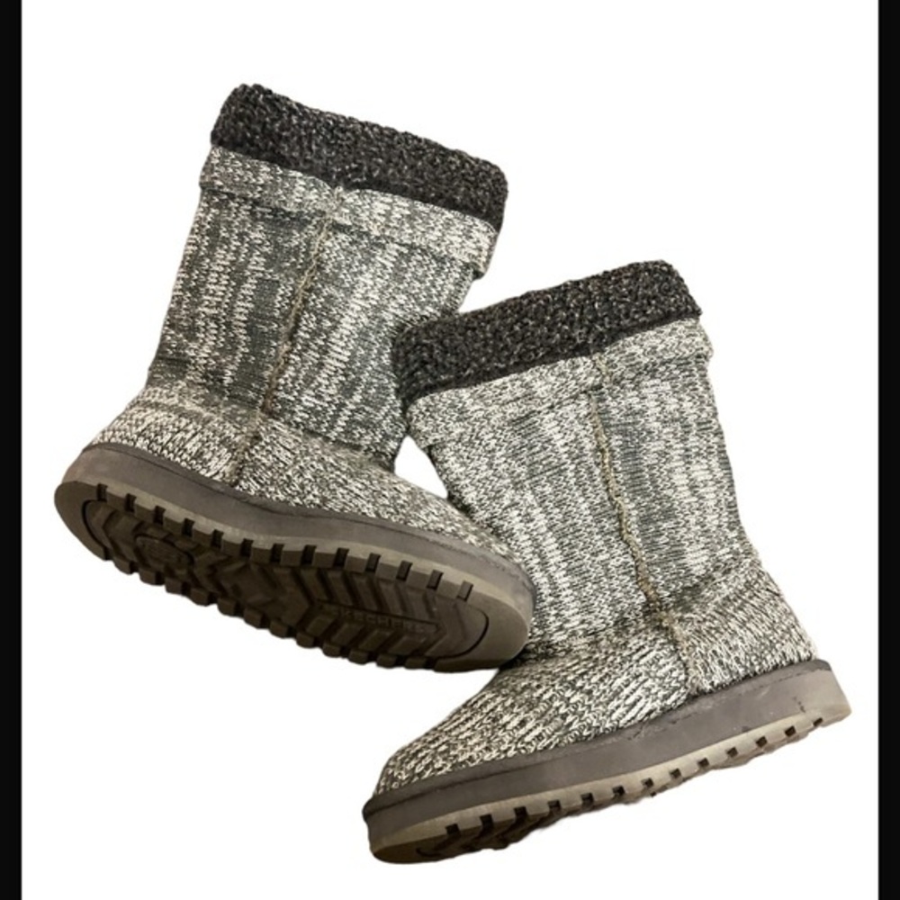 Women's Skechers 46987 Keepsakes Gray Australia Snow Foldable Boots Sz US 8 EUC